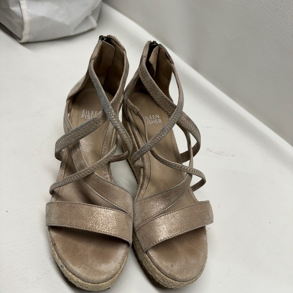 Eileen Fisher women’s platform wedges sandals size 5.5 - Picture 2 of 9